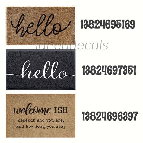 Bloxburg Welcome Mat Decals In 2023 Bloxburg Decal Codes Roblox