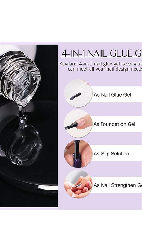 Saviland Nail Tip And Glue Gel Kit All In 1 Gel X Nail Kit With 15ml