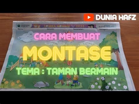 mudah membuat montase anak tk paud tema taman bermain montase