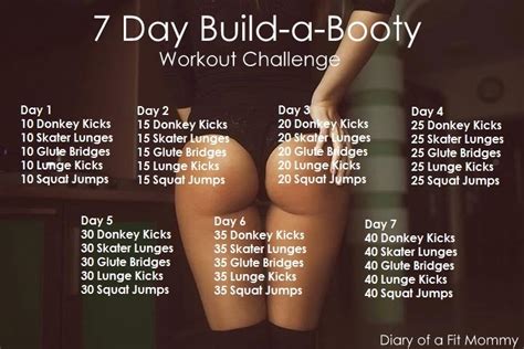 Diary Of A Fit Mommy Day Build A Booty Weekly Workout Challenge