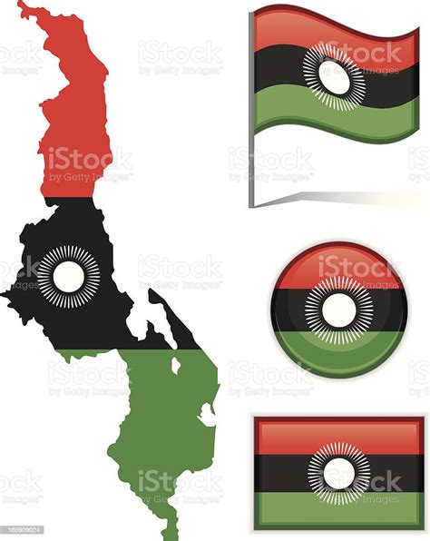 Malawi Map Flag Stock Illustration Download Image Now Cut Out Flag