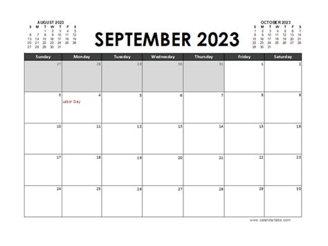 September 2023 Calendar Excel Free Printable Templates