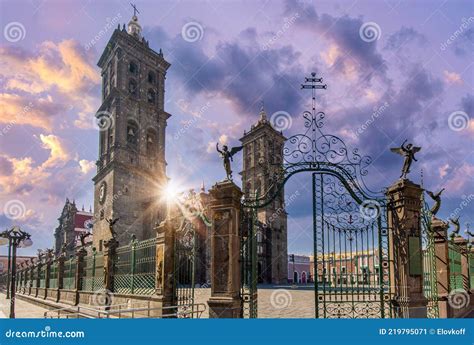 Mexico, Puebla Cathedral on the Central Zocalo Plaza in Historic City ...