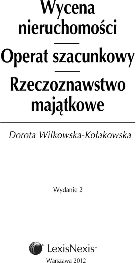 Wycena Nieruchomo Ci Operat Szacunkowy Rzeczoznawstwo Maj Tkowe Pdf