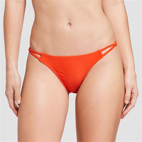 Women S Strappy Cheeky Hipster Bikini Bottom Xhilaration Red Orange