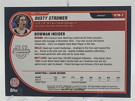 2023 24 Bowman U Chrome 07 Bowman X Fractor 07B 7 Dusty Stromer