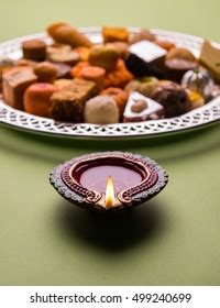 Mix Mithai Diya On Diwali Over Stock Photo 499613569 | Shutterstock