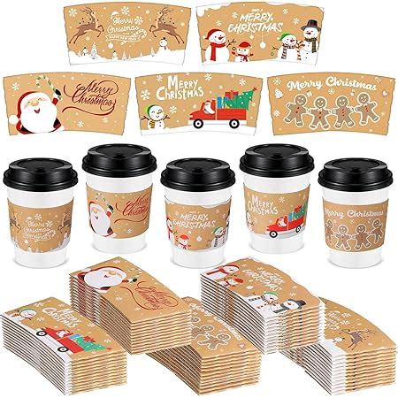 Amazon NOVWANG 30pcs Christmas Coffee Cup Sleeves Disposable