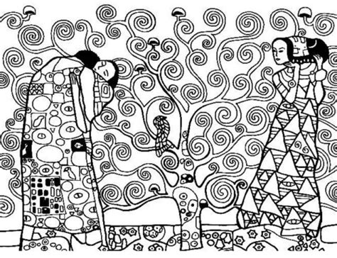 Gustav Klimt Adult Coloring Page Turkau