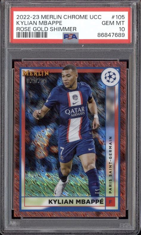 Kylian Mbappe Topps Merlin Chrome Uefa Club Competitions Rose