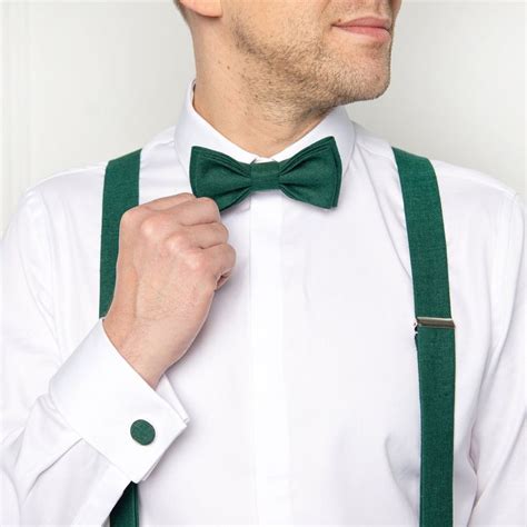 Emerald Green Linen Bow Tie / Emerald Green Wedding Bow Tie - Etsy in ...