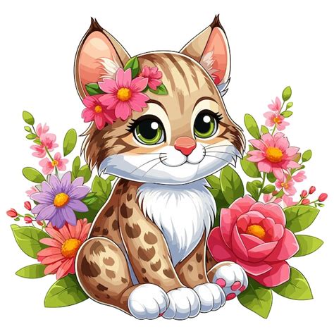 Cute Bobcat Vector Illustration De Dessin Animé Vecteur Premium