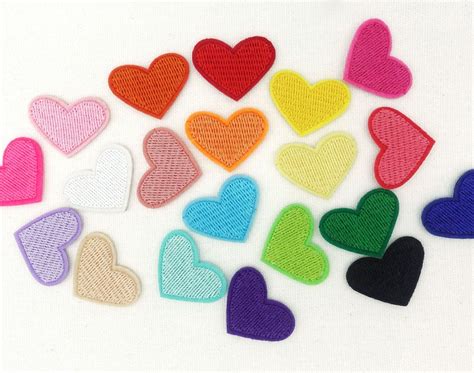 Colorful Heart Embroidered Patch Tiny Embroidered Red Heart Iron On