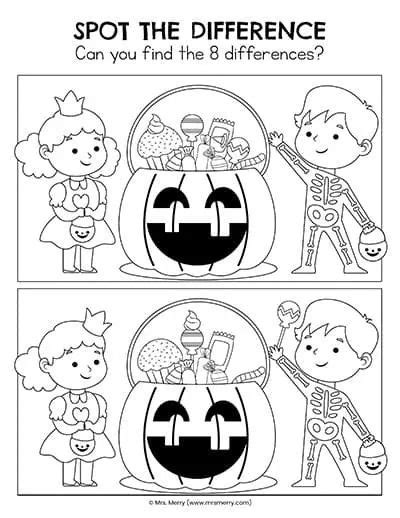 Halloween Spot The Difference Printables Mrs Merry Halloween