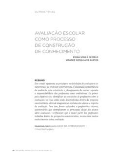 Avalia O Escolar Como Processo De Avalia O Escolar Como