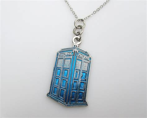 Tardis Necklace Blue Tardis Pendant Doctor Who By Luckysparks