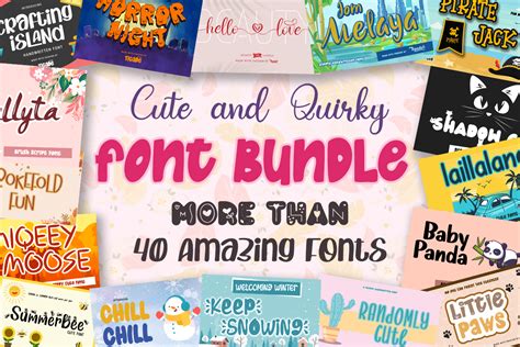 Cute And Quirky Fonts Bundle Bundle · Creative Fabrica