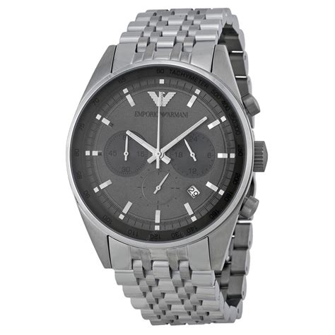 Emporio Armani Sportivo Chronograph Grey Dial Stainless Steel Mens