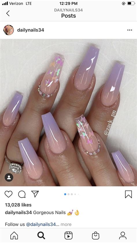 Pin By Astriel Morton On Nails Lilac Nails Purple Acrylic Nails Purple Glitter Nails