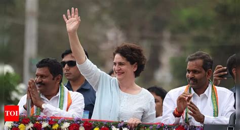 Priyanka Gandhi Holds Roadshow In Karnataka Urges People To Vote For