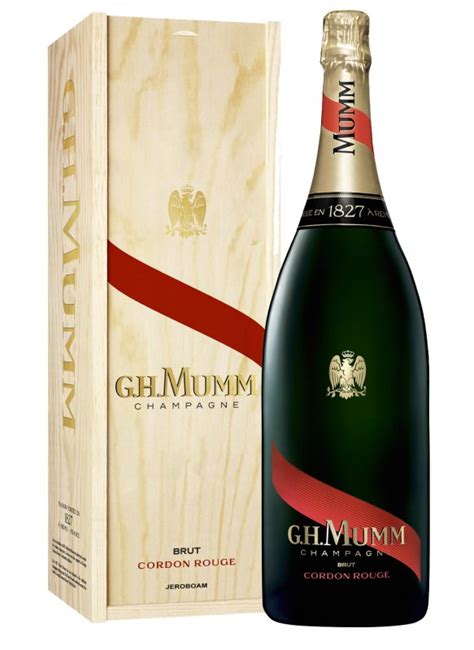 Champagne Mumm Cordon Rouge Jeroboam 300 Cl Holzkiste Caracteres