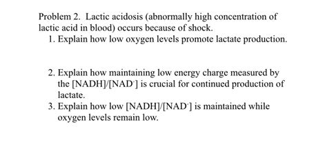 Answered Problem 2 Lactic Acidosis Abnormally Bartleby