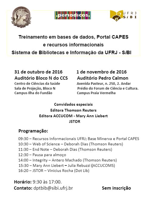 O Sistema De Bibliotecas E Informa O Da Ufrj Sibi Oferecer