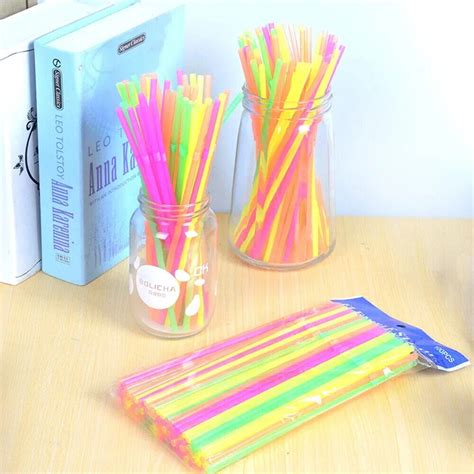 100 1000pcs Multicolor Kunststof Straws Pajitas Straw Wholesale Ebay