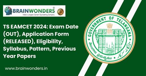 TS EAMCET 2024 Notification Application Form Eligibility Fee Exam