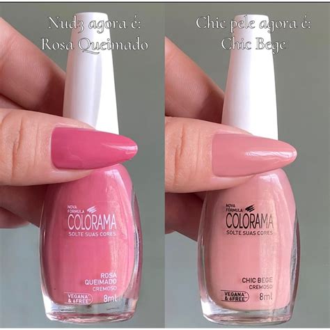 Kit Esmalte Colorama Tons De Nudes Chic Bege E Rosa Queimado Nude