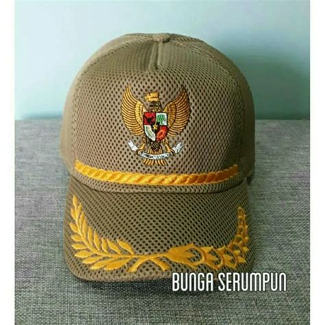 Topi Garuda Padi Kapas Topi Garuda Krem Padi Kapas Jaring Double Mesh