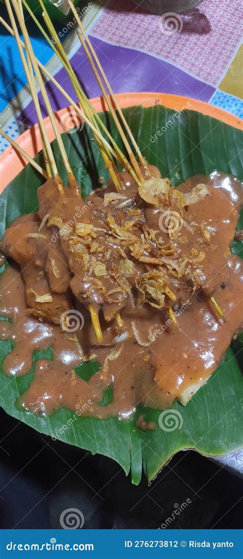 Sate Padang Food in Indonesia Very Delicious Made of Chicken and Peanut Sauce Stock Photo ...