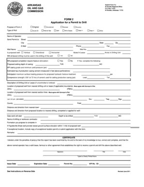 Fillable Online Aogc State Ar Form 2 Application For A Permit To