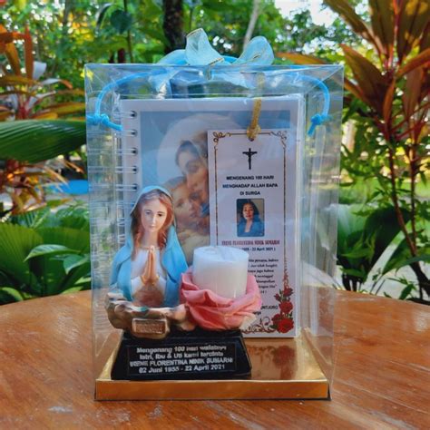 Jual Paket Souvenir Tempat Lilin Maria Mawar Buku Doa Adalah Sumber