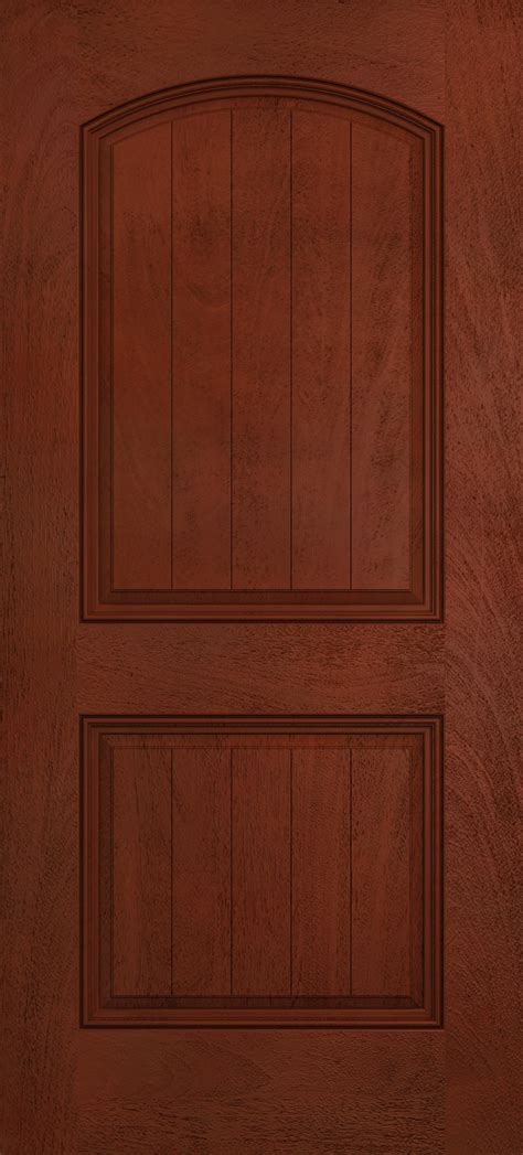 Design Pro Fiberglass Exterior Doors Mahogany Panel Plank Arch Top