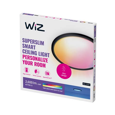 Wiz Superslim Led Plafondlamp Rgbw Cm Zwart Lampen Nl