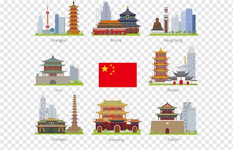 Icono De China Hito Puntos De Referencia Planos Chinos Caracter Sticas