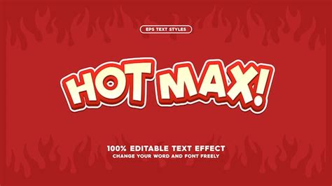 Efeito De Texto Editável Spicy Hot Max Cartoon Modelo Elegante Tipografia Moderna Ilustração