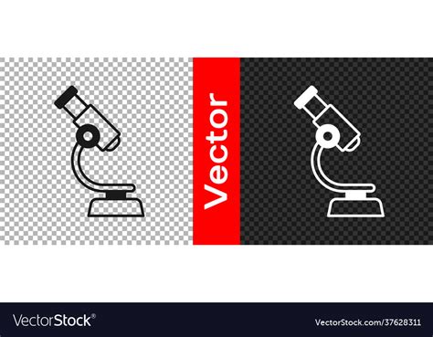 Black Microscope Icon Isolated On Transparent Vector Image