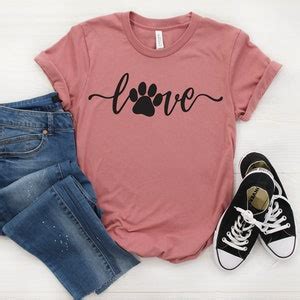 Love Dog T Shirt Dog Lover T Shirt T Shirt Paw Print Dog Lover Vinyl T ...