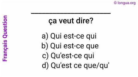 Question Français Frage Auf Französisch Quest Ce Que Qui Est Ce