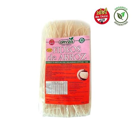 Fideos de Arroz Blanco Orgánico SIN SAL Oryza 250grs