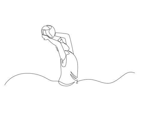 Continuous Single Line Drawing Of Male Volleyball Vector Image