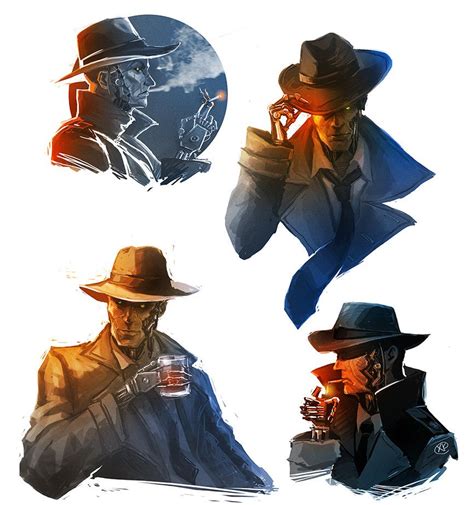 Fallout 4 Nick Valentine Sketches By Maxkennedy On Deviantart Fallout 4 Nick Valentine Nick