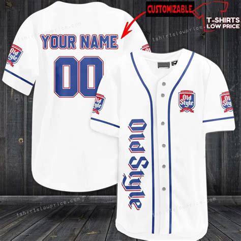 Personalized Old Style Beer White Baseball Jersey T Shirts Low Price