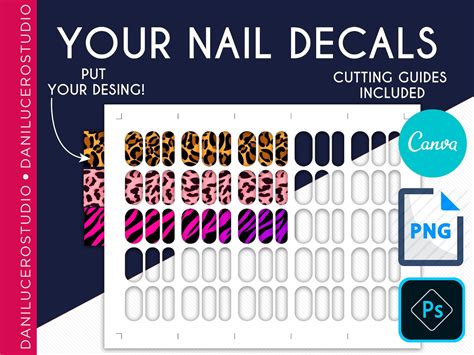 Water Slide Nail Decal Template