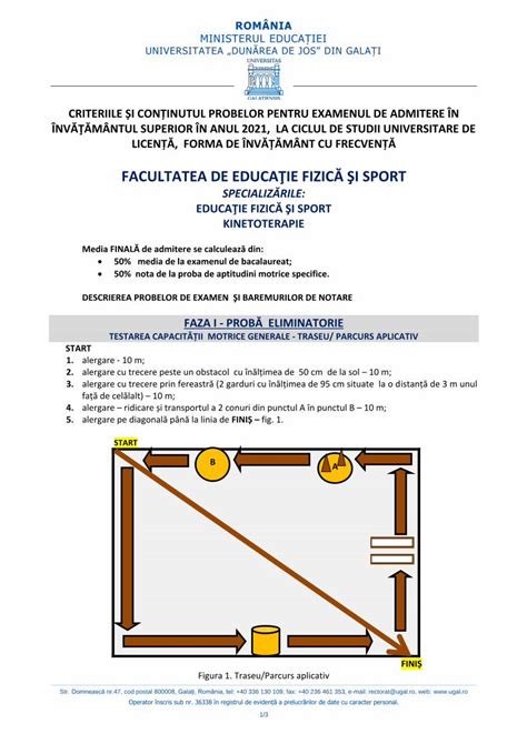 Pdf Facultatea De Educa Ie Fizic I Sport Admitere Ugal Ro