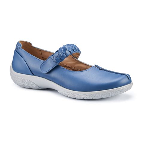 Elemental Blue Women’s Leather Mary Jane Shoe Shake Ii Shoes Hotter Uk