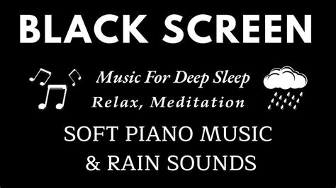 Hours Deep Sleep With Relaxing Piano Music Rain Sounds Black