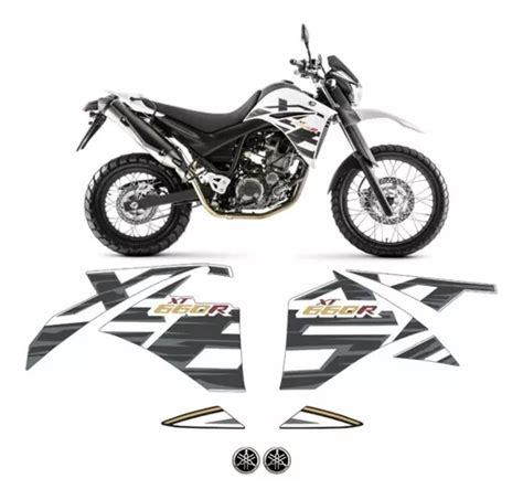 Kit Adesivos Compatível Yamaha Xt 660r 2015 Branca 10433 Cor ADESIVO